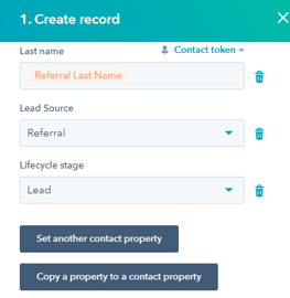 Creating a referral HubSpot contact