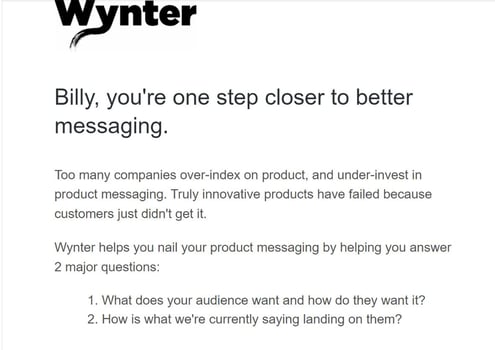 wynter email reach out